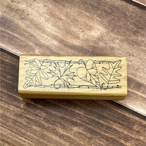 INKADINKADO 96174-LL FALL AUTUMN LEAVES WOOD MOUNTED RUBBER STAMP